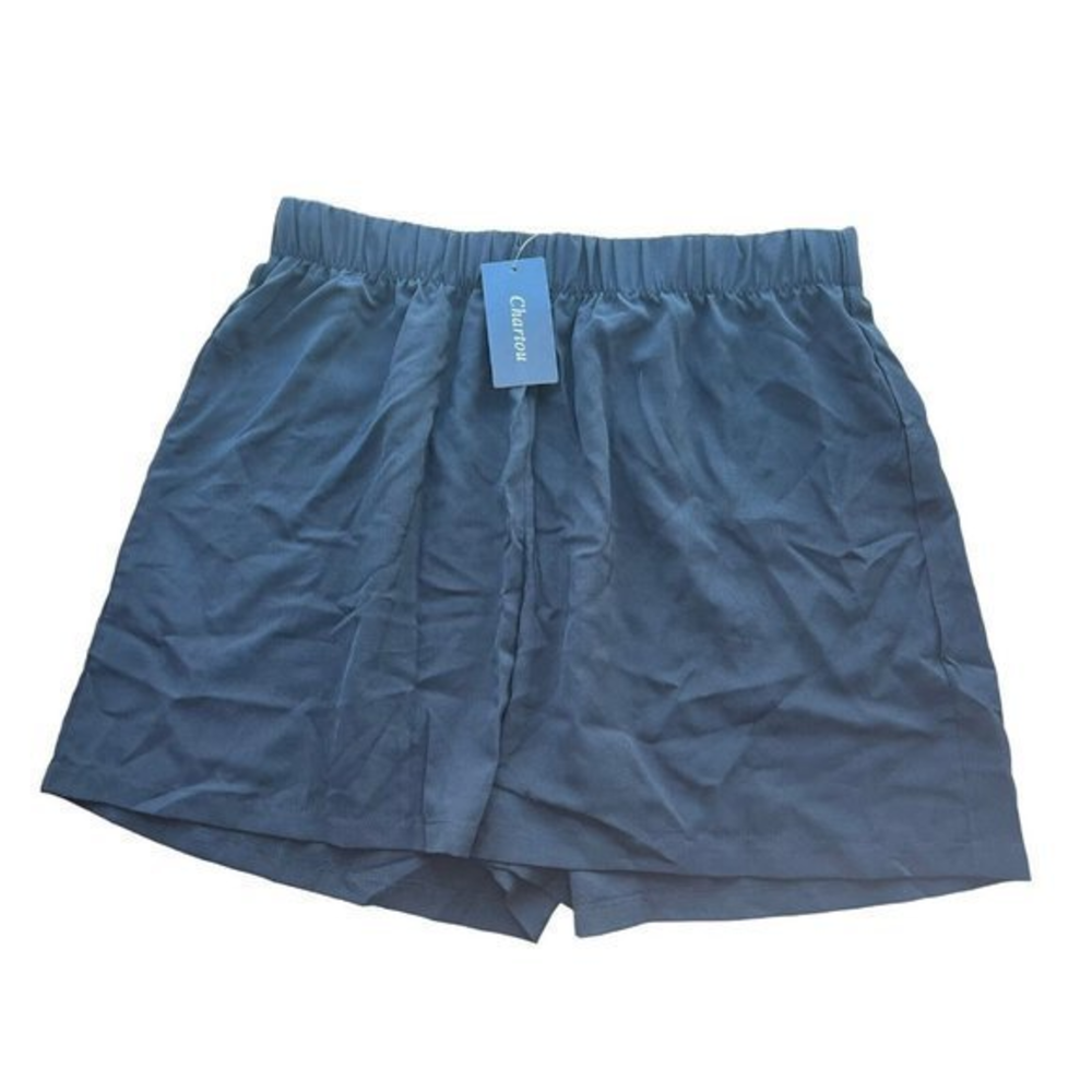 Chartou Collection Black FLOWY SHORTS Swim Cover‎ Up Elastic Waist Size XL NWT